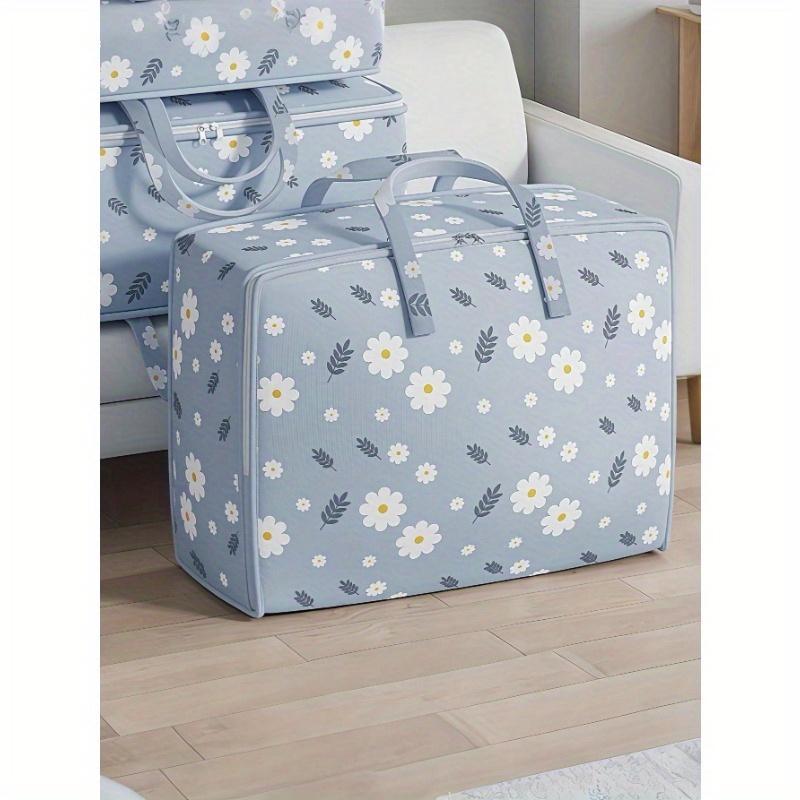 1 Stück Faltbare Aufbewahrungstaschen für Kleidung, Muster frische Gänseblümchen, Reiseorganizer, Vakuum-Kompressions-Packwürfel, Leichter Wäschesack