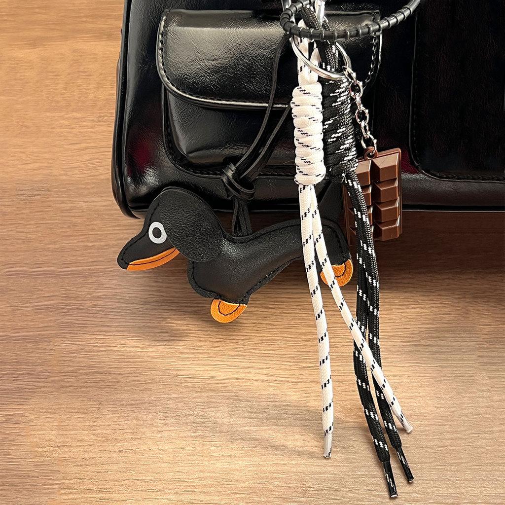 Portachiavi Giocattolo per Cane in Pelle Stile Retro Miu con Corda Intrecciata per Accessori Moda