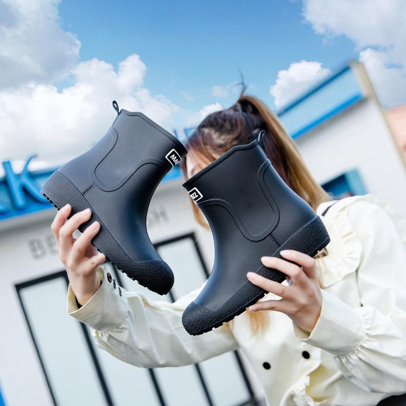 Německé protiskluzové dešťové boty Pánské do půli lýtek Teplé holínky Plus sametové Vodotěsné boty Kuchyňské boty Mycí boty Rybářské boty Dámské