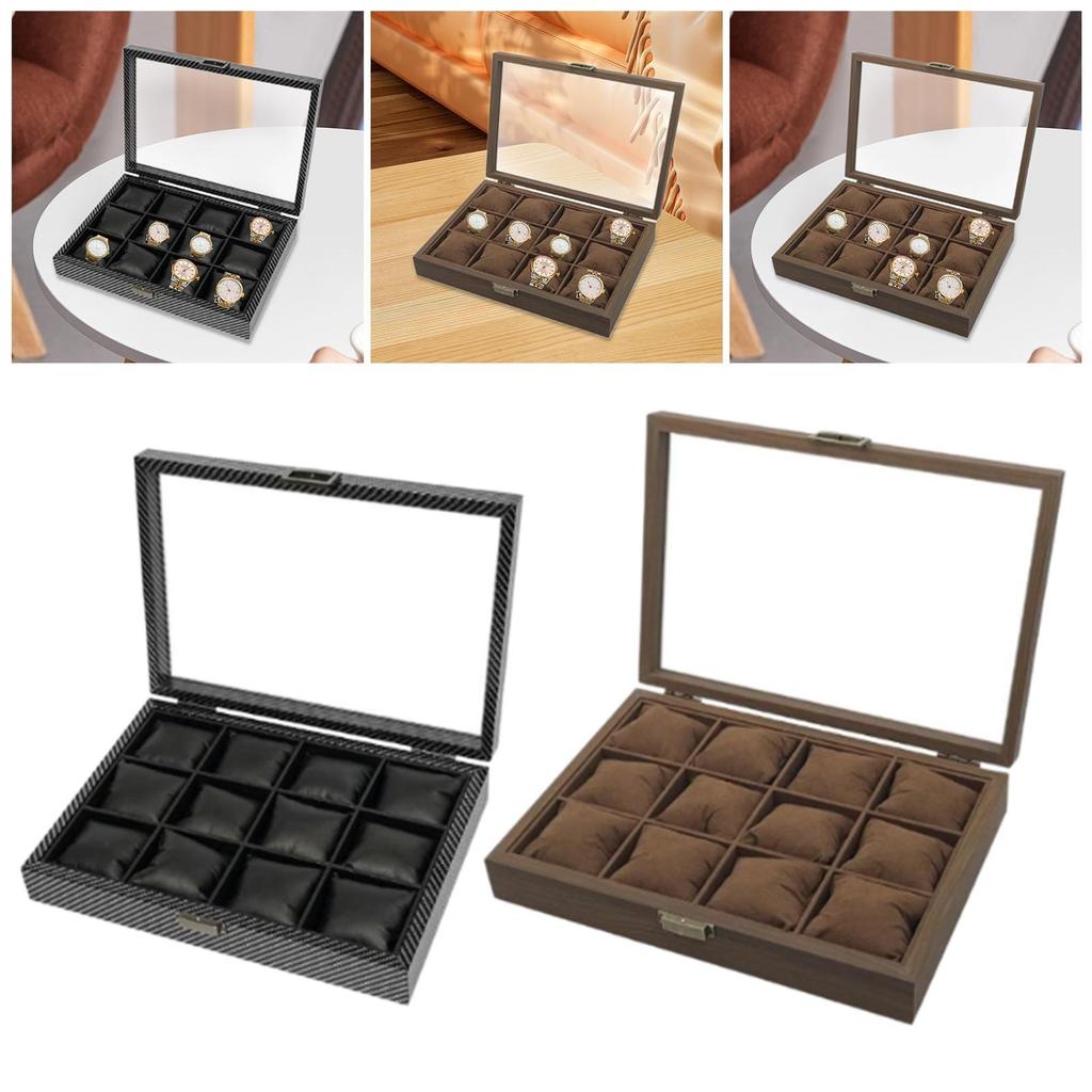 12 Slots Watches Carry Case Lightweight for Father's Day Birthday Gift