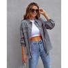 Holes Raw-edges Denim Jacket Women Spring Autumn Shirt Style Jeancoat Casual Top Rose-Red Orange Purple Outerwear Lady Coat