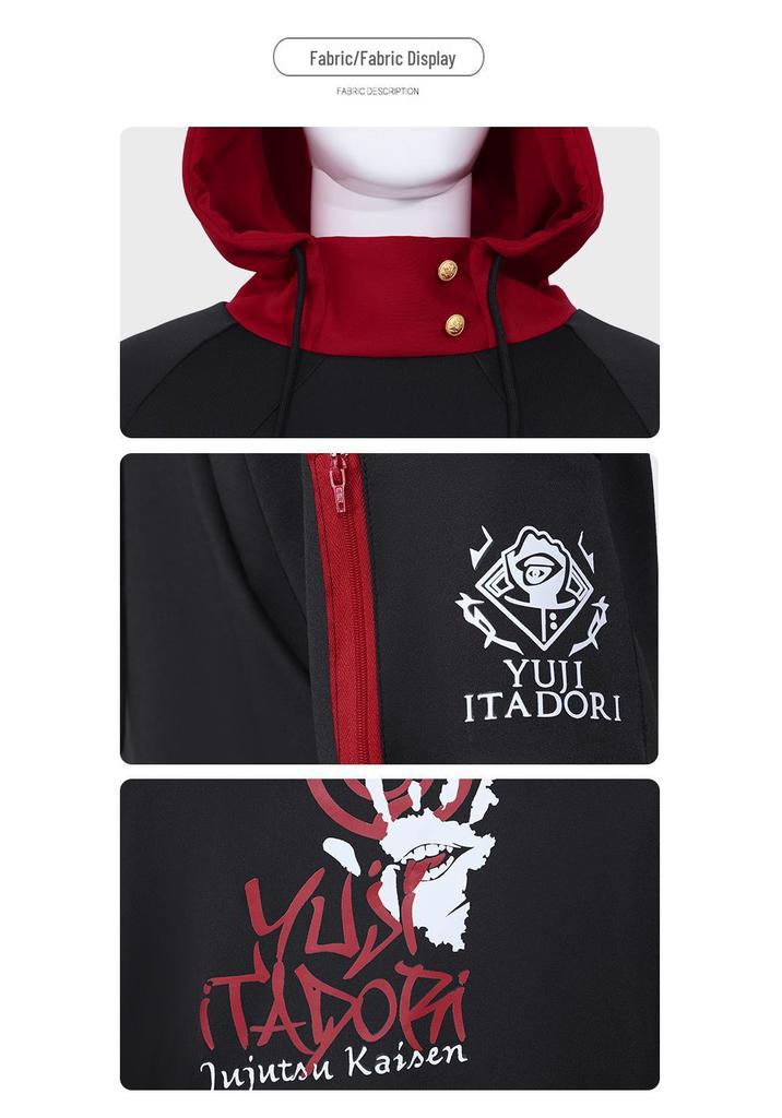 Yuji Itadori Jujutsu Kaisen Mikina s vysokým límcem a potiskem Cosplay