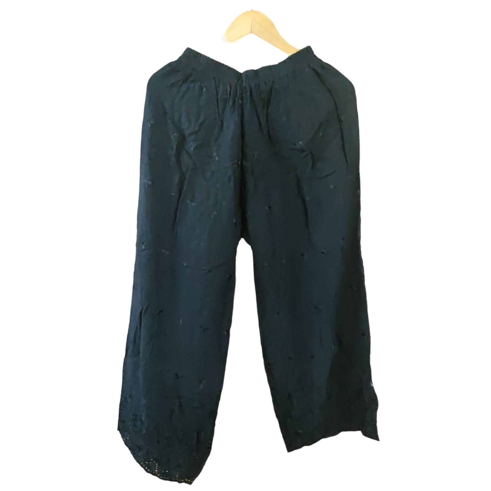 

@ Cotton Reyon Regular Fit Palazzo Pant Black Color For Wonem Zr716-60%Off
