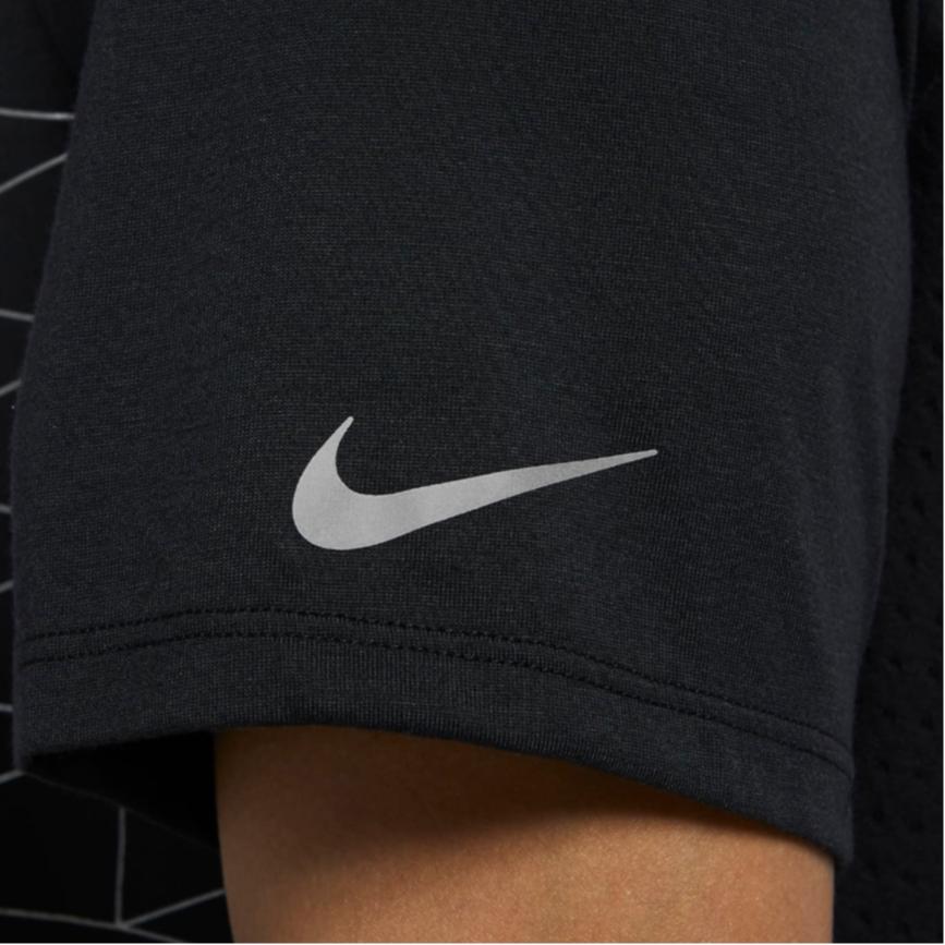 Nike Rise 365 Run Division Flash Reflective Print Running T-Shirt Men Tops Black CU7877-010