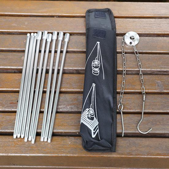 Camping Tripod Cooking Trivet Set with Adjustable Hanging Chain Duty Aluminum Alloy Pot Bracket with Portable Storage Bag Rust-Proof Stand