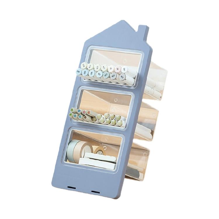 

Multifunctional Pen Holder for Student Slanted Pencil Holder Brush Holder Pen Storage Organisers Pencil Storage Box синій