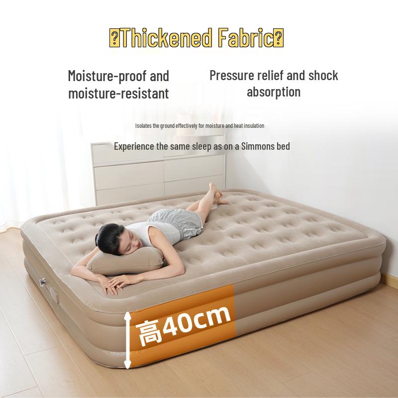 New Home & Outdoor Double Air Mattress - Thickened PVC Foldable Bed for Lunch Break
