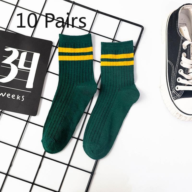 10 Pairs of Men's Autumn and Winter Business Leisure Versatile Classic Smoke A Parallel Bar Sweat Absorber Deodorant Tube Socks