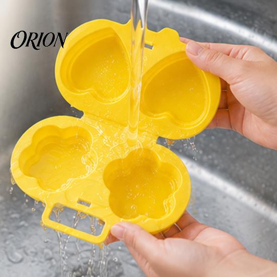 Pochoir à œufs pour micro-ondes, Moule rapide pour petit-déjeuner à la vapeur, Forme Fleur/Cœur, Ustensiles de cuisine, Formes pour matins pressés, Réutilisable, Cuisson saine sans huile,