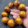 Large Imitation Amber & Gold Sea Willow Bead Bracelet