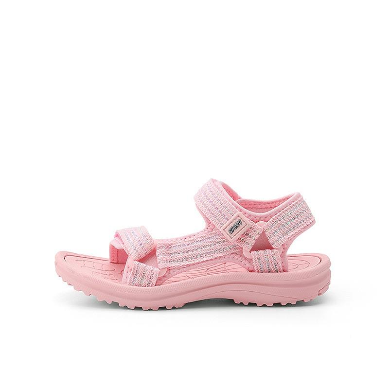 Soft Sole Girls Sandals Beach Play - Cartoon Butterfly Design Adjustable Velcro Closure Lightweight MD Size Soft Sole Girls Beach Sandals розоватый