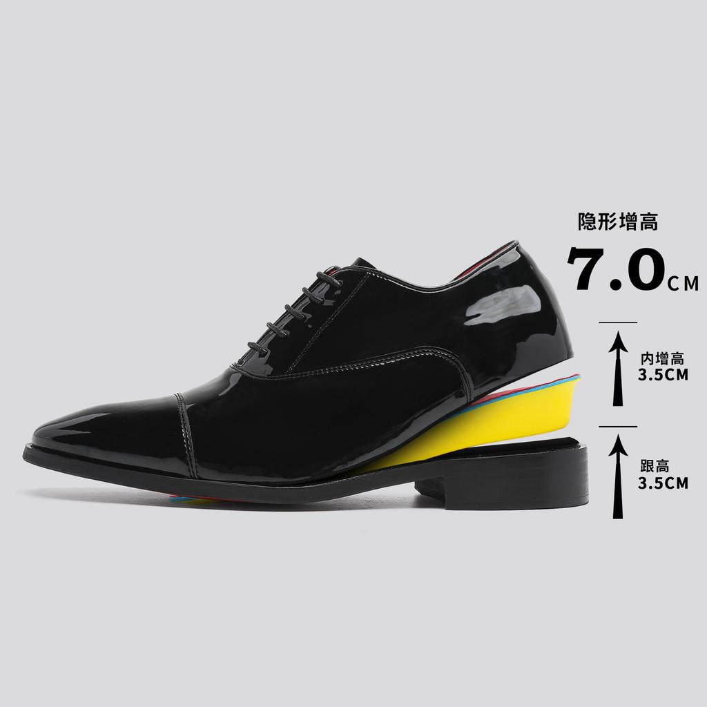 Pointed derby shoes men's CL red-soled leather shoes three-joint invisible inner height increase flow high-end leather shoes 8039