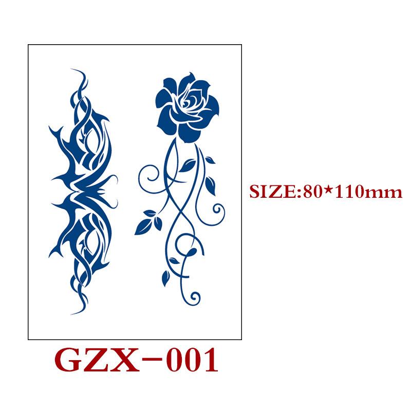 Herbal Semi-Permanent Tattoo Sticker, Semi-Permanent Tattoo Sticker, Waterproof, Sweat-Proof Tattoo