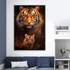 Black and White Cub Prints Modern Wild Animal Poster Colorful Tiger Wolf Canvas Painting Large Living Room Bedroom Home Decor