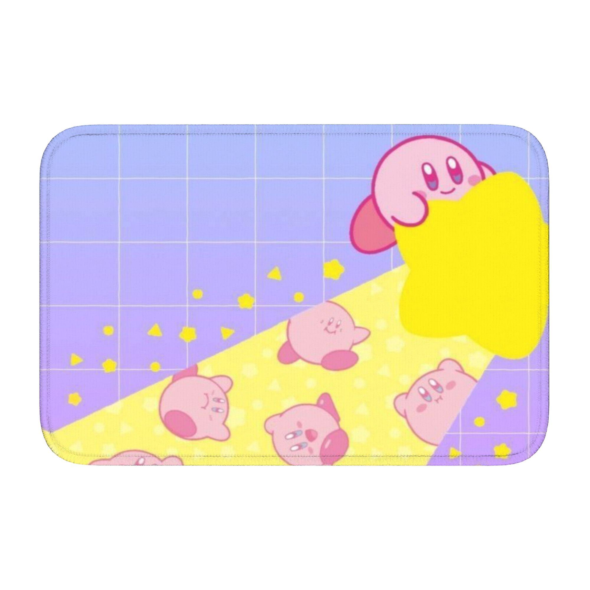 

Kirbys Cartoon Game Front Door Floor Entrance Welcome Mats Indoor Kitchen Bath Doormat Bedroom Living Room Carpet Rug Footpad 60cm x 90cm