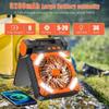 Folding Design Camping Fan with LED Light 90° Folding Portable Tent Fan  Fishing Trip