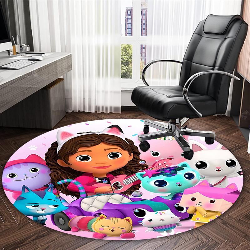 1pc Gaby's Bubble House1 Print Round Carpet Chair Round Carpet Suitable for Bedroom Living Room Home Decorative Carpet