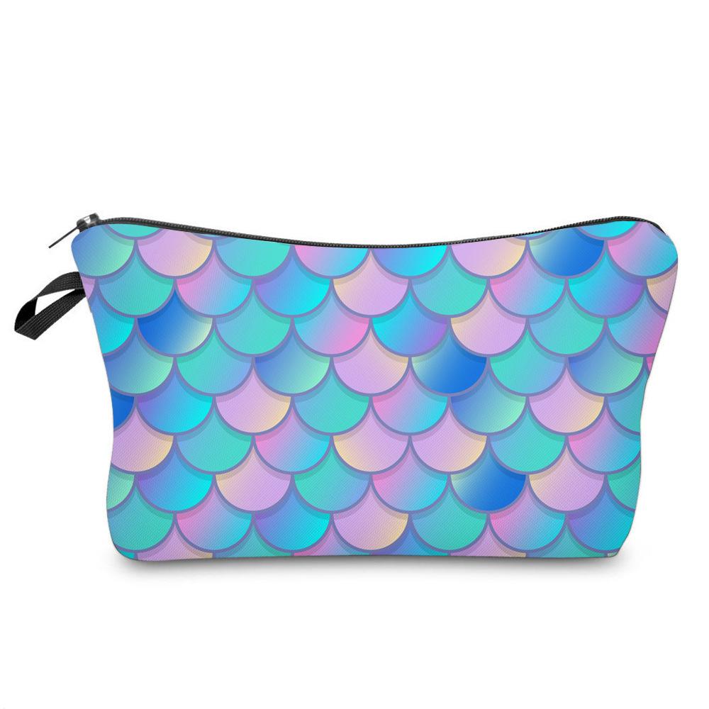 Multi Functional Portable Mermaid Scale Makeup Bag Large Capacity Pouch Wash