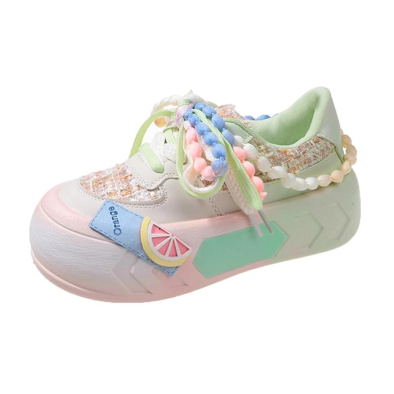 Fashion Ladies Shoes hot Sale 2025 New Fashion Round Toe Lace Up Women's Vulcanized Shoes Spring Flat Outdoor Breathable Women Sneakers