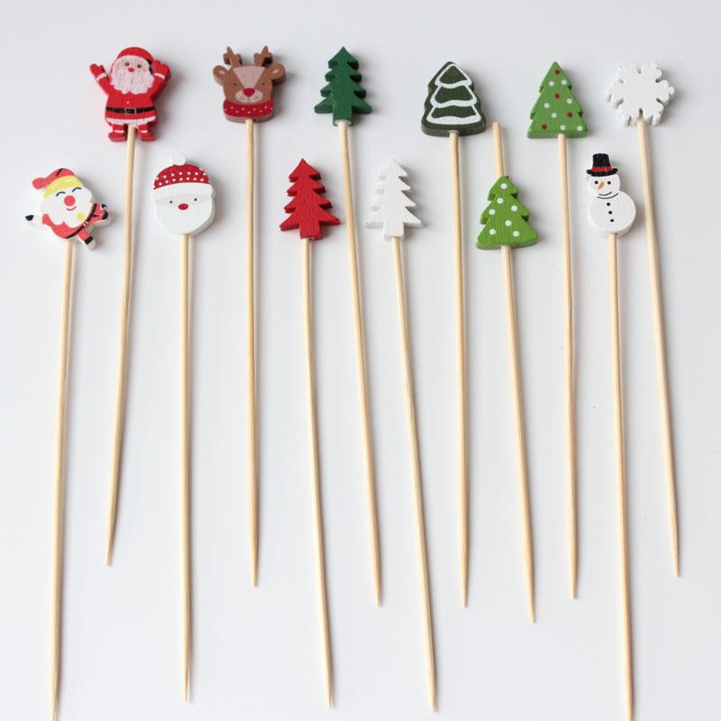 

WTEMPO Elegant Christmas Skewers Christmas Tree & Christmas-themed Pattern Design for Christmas New Year Thanksgiving Day Party Festive Table Decor 100pcs красный