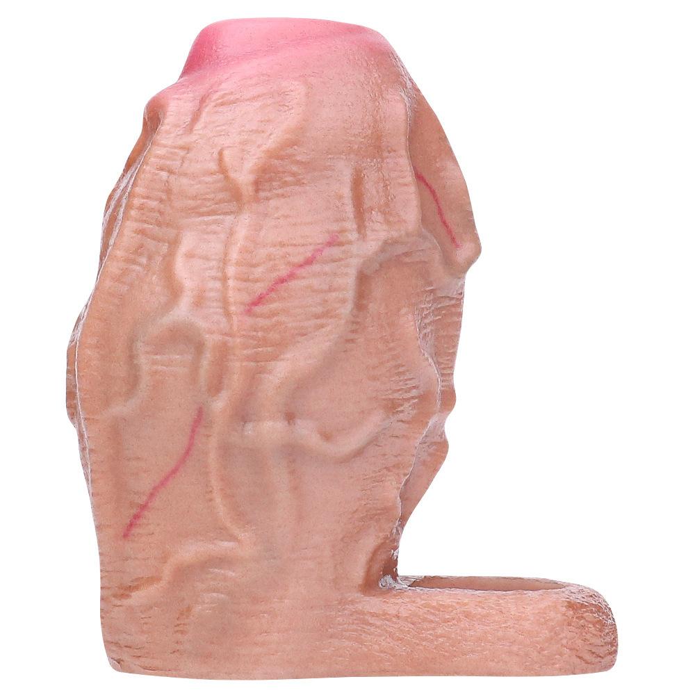 Male Penis Condom Soft Silicone Lengthen Enlarge Dildo Adult Sex Toys Gay Femdom Pegging Realistic Cock Strap On Dick