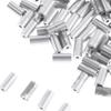 100x Fishing Single Barrel Aluminium Crimp Tackle Connector - 1.4mm