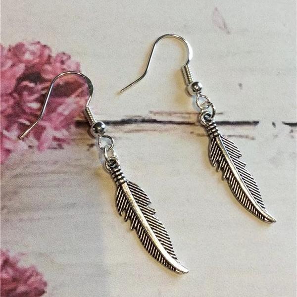 

Серьги с перьями, серьги с перьями в стиле бохо, женские серьги, винтажные серьги, милые серьги с перьями