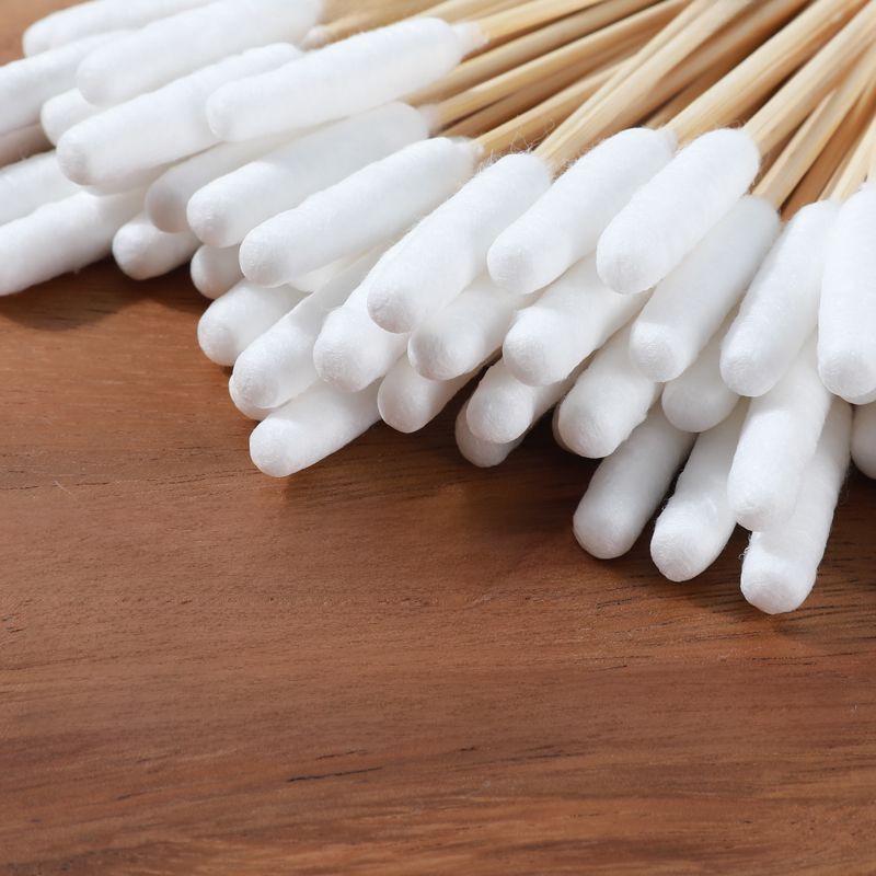 Pet Cotton Swabs with Enlarged Bamboo Stick for Cats and Dogs - Dual-Purpose Ear, Skin, and Anus Cleaning Applicator.