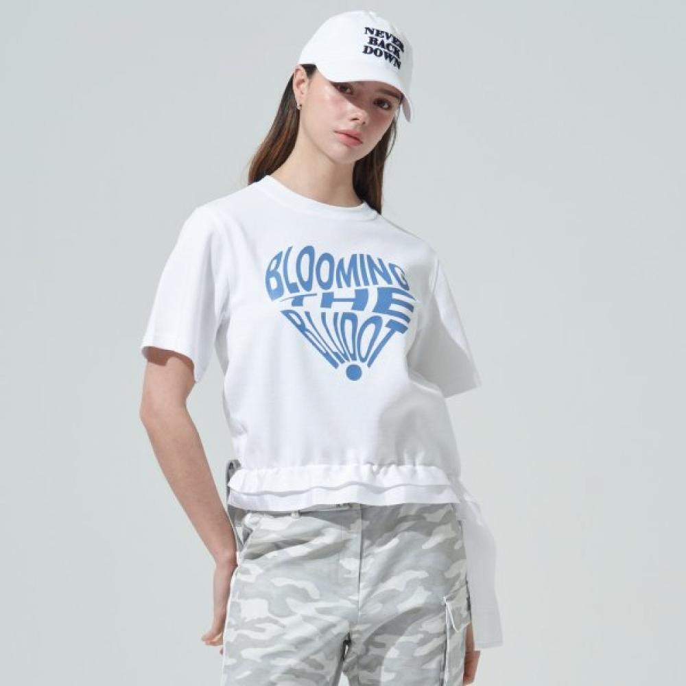 Blu DoT HearT Graphic Tape PoinT T shirT Wh 090