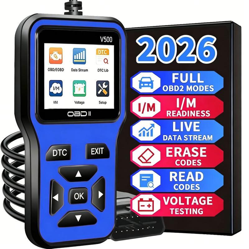 V500 OBD2 Car Diagnostic Tool Engine Fault Code Reader Multifunctional Voltage Load Tester for Auto Mechanics