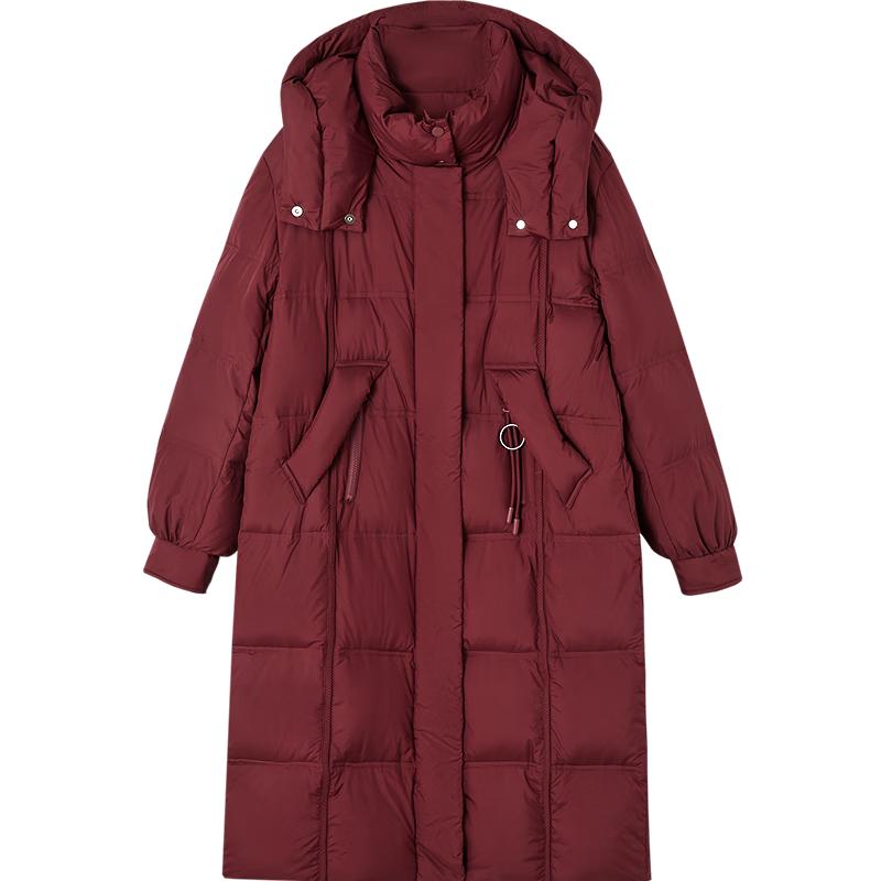De Mana Women's Hooded Down Jacket with Aerogel & Volcanic Rock Heat Retention