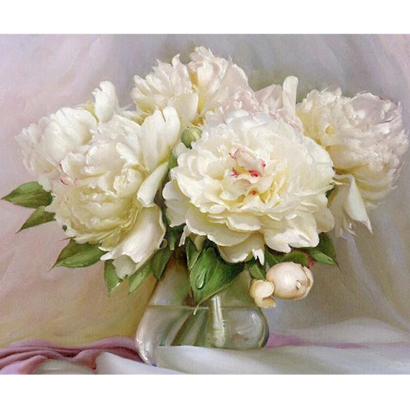 Artistic Flower Picture Unframd Handmade Oil Painting DIY Digital Kits Canvas Draw Home Decro Gift