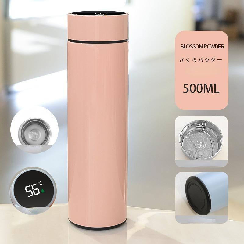 Large Capacity Intelligence Thermos Cup 500ml Vacuum Flasks Portable Stainless Steel Thermos Cup Water Bottle Travel Tea Mug Office Thermos Cup