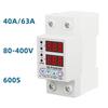 Adjustable Digital Voltage Relay 220V 40A/63A Household Circuit Breaker Surge Protector Limit Over And Under Current Protection