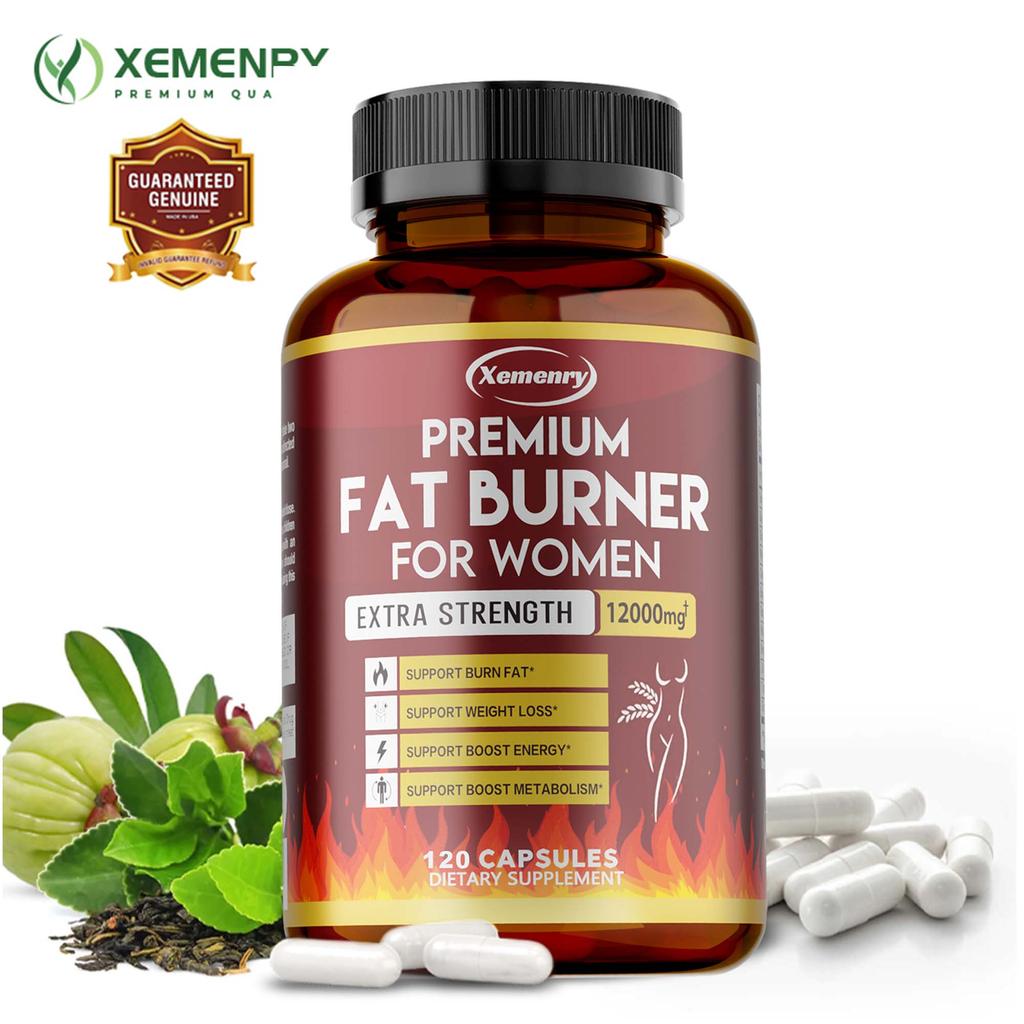 XEMENRY Green Tea Garcinia Cambogia Capsules 120ct — 12 Plant Extracts, Daily Wellness