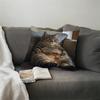 1Pc Lazy Tabby Cat Lounging Printed Throw Pillow Cover, Suitable For Sofa, Bedroom, Living Room,A Healing Gift For Cat Lovers.