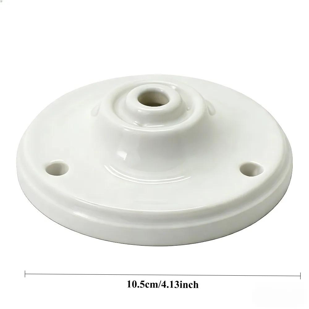 

JOYINLED Lamps Canopy Antique Porcelain 105MM Ceramic Cover for Pendant Lights Holder Lamp Base Indoor and Outdoor Black White
