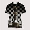 Neues Herren T-Shirt 3D-Druck Internationale Schachgrafik T-Shirts Sommer Lustig Harajuku Rundhals Oberteil Herren Kinder Mode Lässige T-Shirts