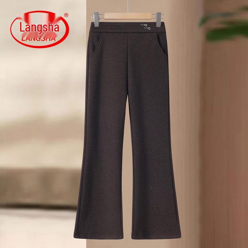 

LangSha Women s Mid-Rise Micro Flare Trousers 5XL