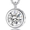 Ashley Jewelry Single Stone Necklace, Sterling Silver 925, Simple Pendant, Cubic Zirconia, Women's, Everyday Wear
