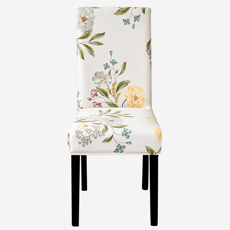 Printed Chair Cover Elastic Kitchen Seat Cover Stretch Spandex Chair Covers for Dining Room Wedding Hotel Banque… More