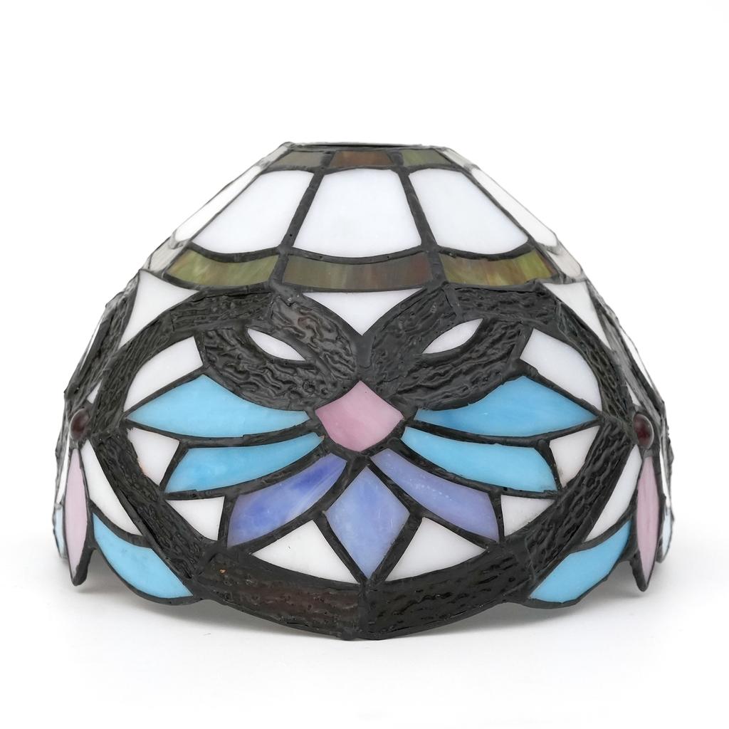 Retro lamp cover Feather Design 8" Yellow Stained Glass Lampshade - Perfect for Table, Floor Lamps & Chandeliers