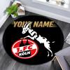 Tapis Rond Personnalisé avec Nom, Motif FC Cologne, Tapis pour Salon, Chambre à Coucher, Salle de Jeux, Tapis de Sol Antidérapant, Cadeaux de Fête et Cadeaux d'Anniversaire.