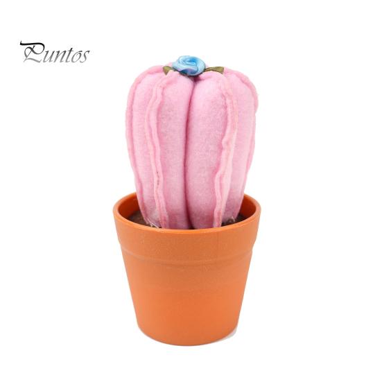 Decorative Artificial Plant for Office Handmade Cactus Ornaments, Soft Fabric Potted Desk Small Succulents Decor Decor, No Watering Mini Desktop