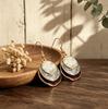 European and American popular hand-painted three-layer round cake earrings Bohemian women's temperament versatile earrings