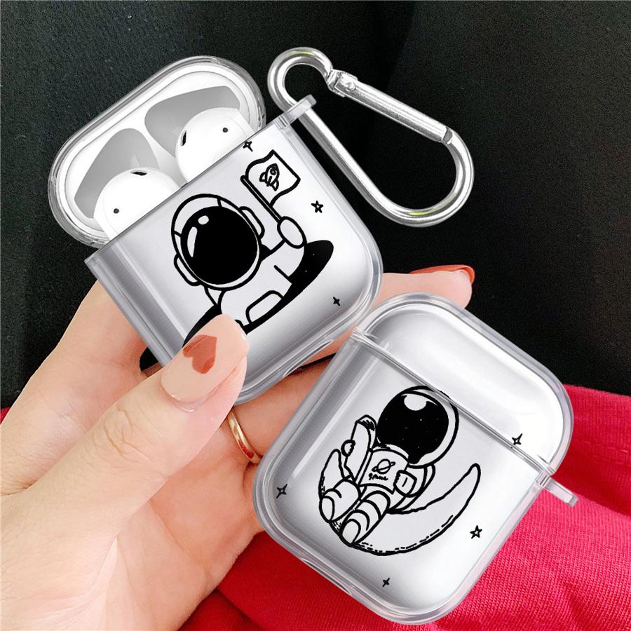 Space Moon Astronaut Case For Airpods Pro Pro3 2 3 1 4 Pro2 Clear Earphone Cases Cover