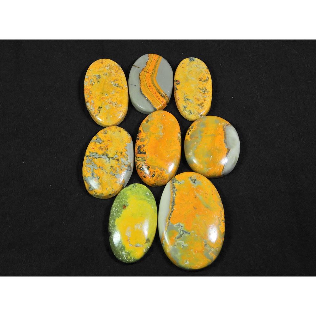 30-36MM Natural Bumble Bee Jasper Oval Cabochon Loose Gemstone 08Pcs Lot C-93