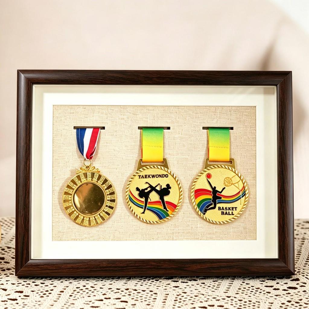 Wooden Medal Frame & Display: Marathon Tag Holder and Decorative Picture Frame