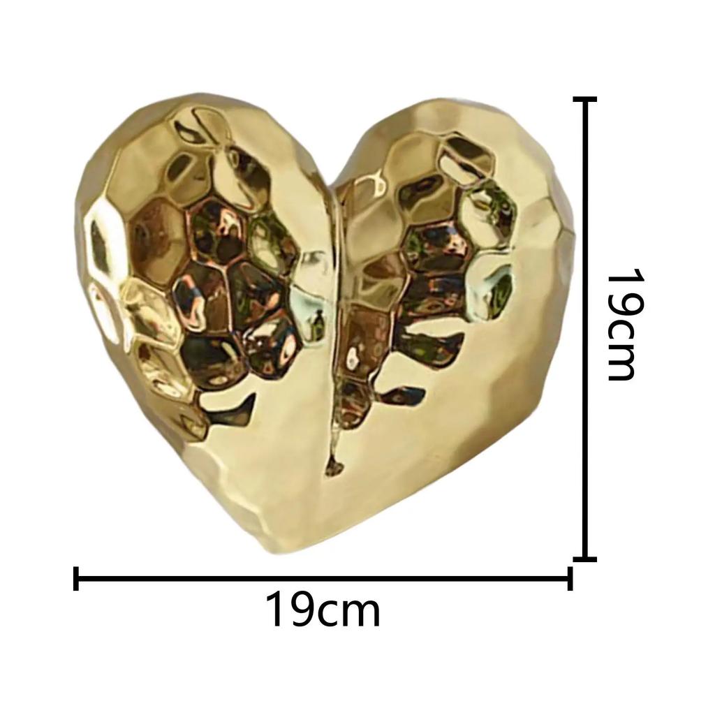 Heart Sculpture Decor Ceramic Modern Art Sculpture Statue for Engagement Thanksgiving Bathroom Bedroom Mother's Day Gift