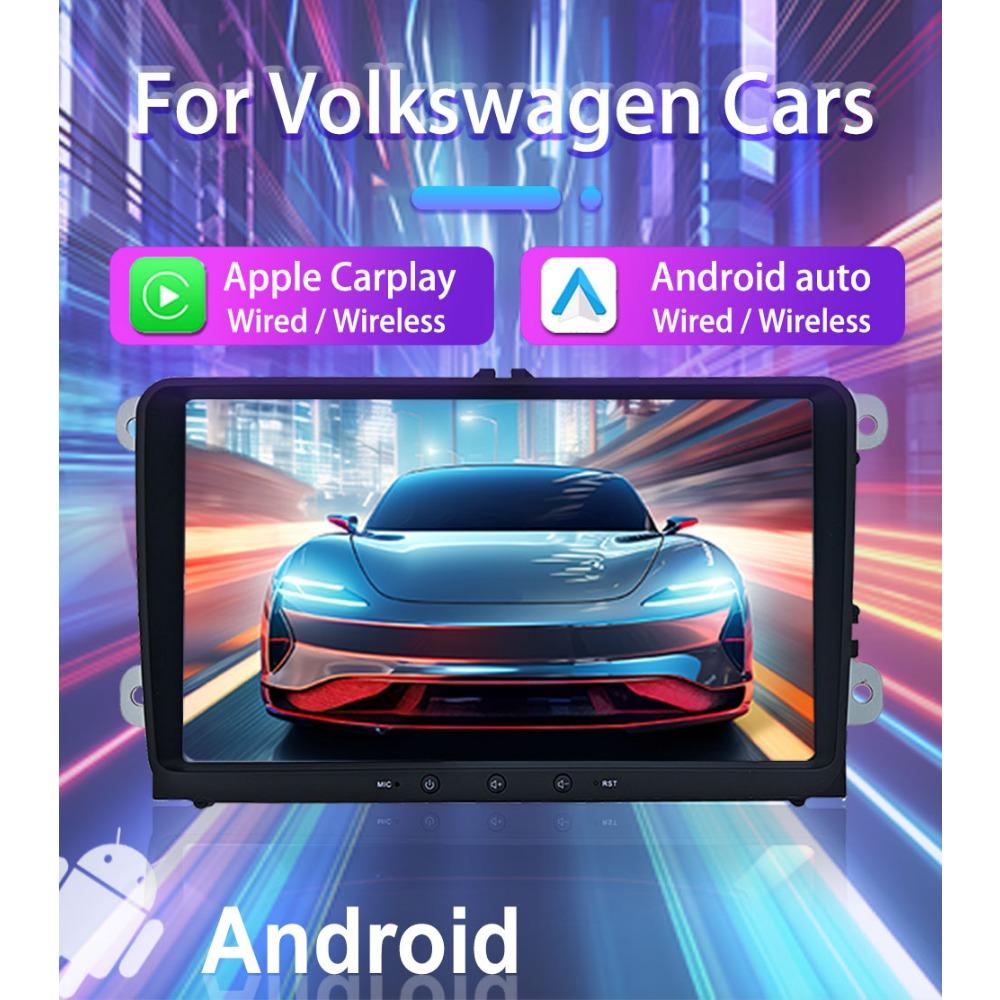 Lecteur multimédia de voiture Carplay Android 9 "pour VW/Volkswagen/Golf/Polo/Tiguan/Passat/B7/B6/Seat/Leon/Skoda/Octavia Radio Navigation GPS 2 + 32 go